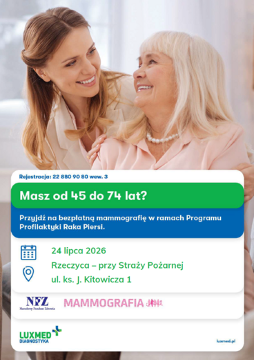 Bezpłatna Mamografia - 24.07.2026 - 13.00-15.15