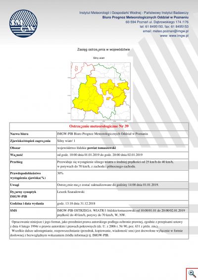 ostrzeżenie meteorologiczne